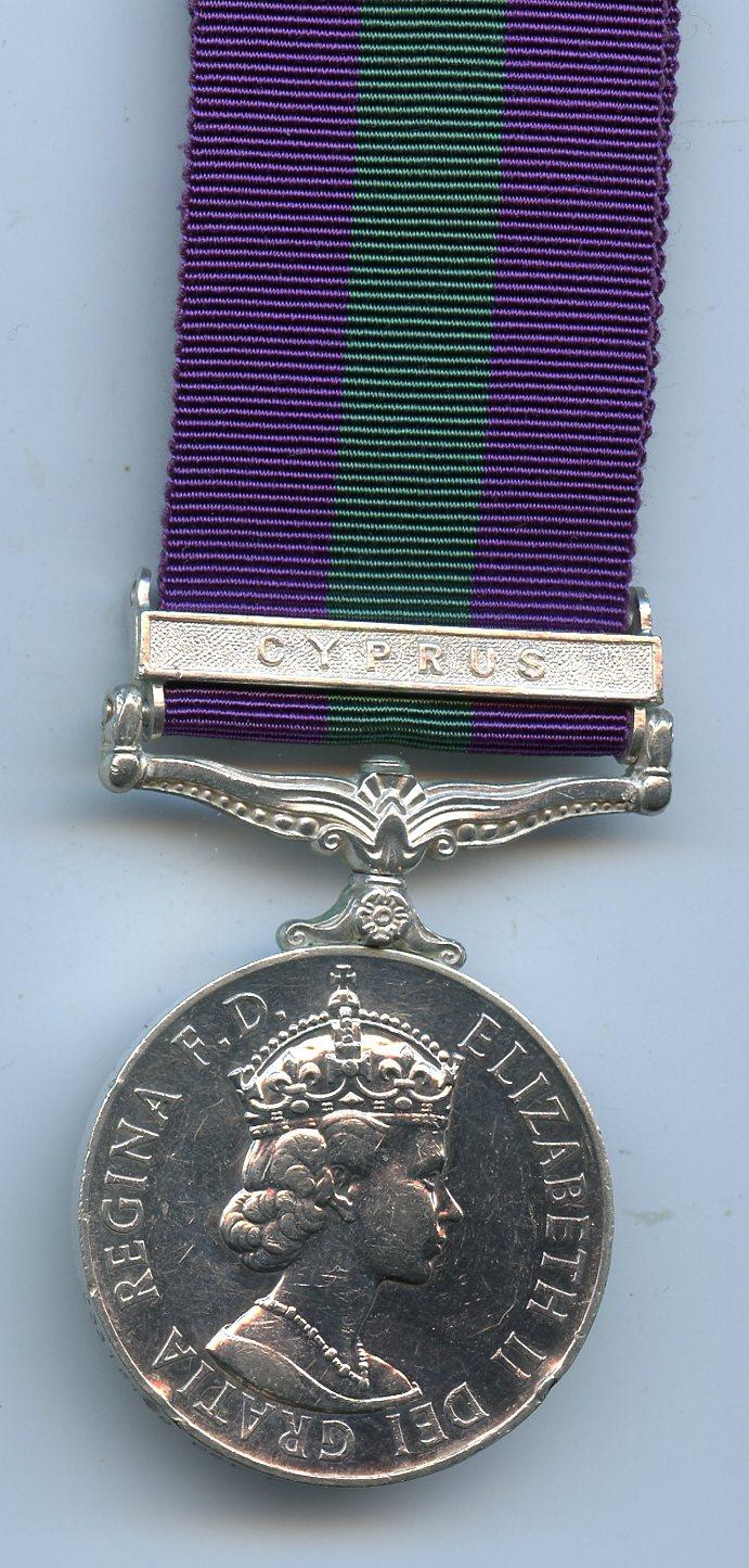 General Service Medal 1918-62 : 1 Clasp; Cyprus To Cpl J Westerman, Royal Army Medical Corps