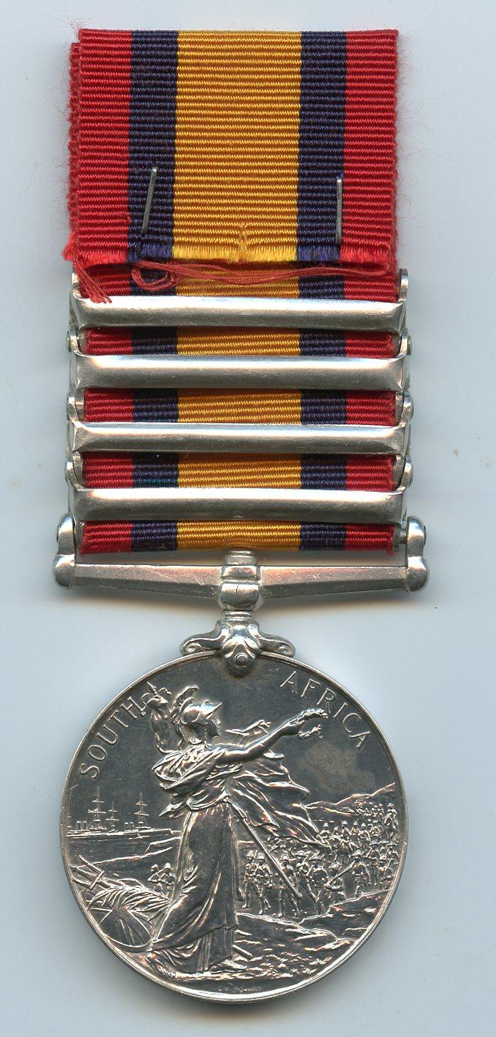 Queens South Africa Medal To Bombr Wheeler Robert John Woods, Royal Field Artillery