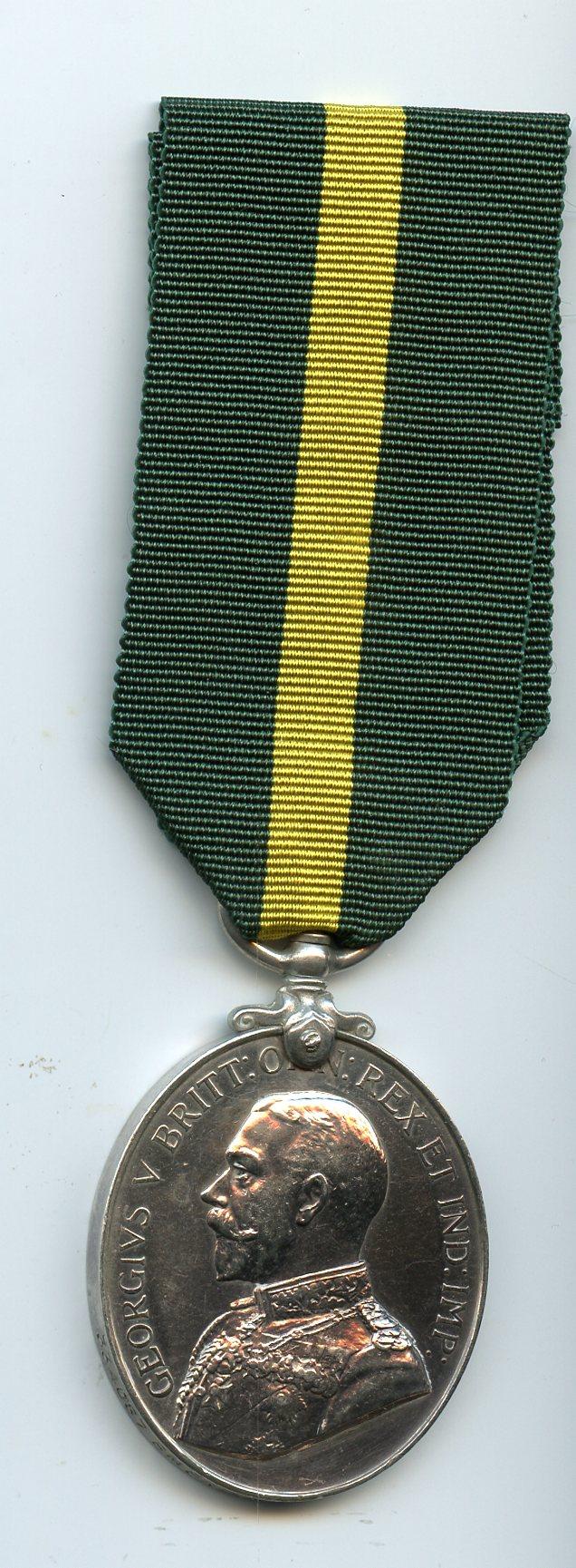 Territorial  Force Efficiency Medal To Bombardier J Summers, Royal Garrison Artillery