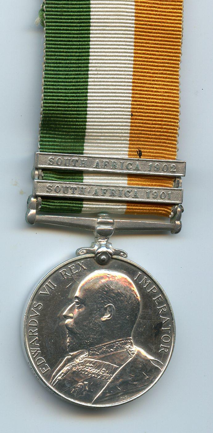 Kings South Africa Medal 1902 To Pte J Howell, Suffolk Regiment
