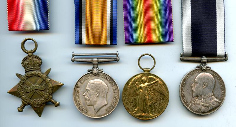 WW1 Trio & Navy Long Service Medal Group To Chief Stoker William Keep, HMS Berwick