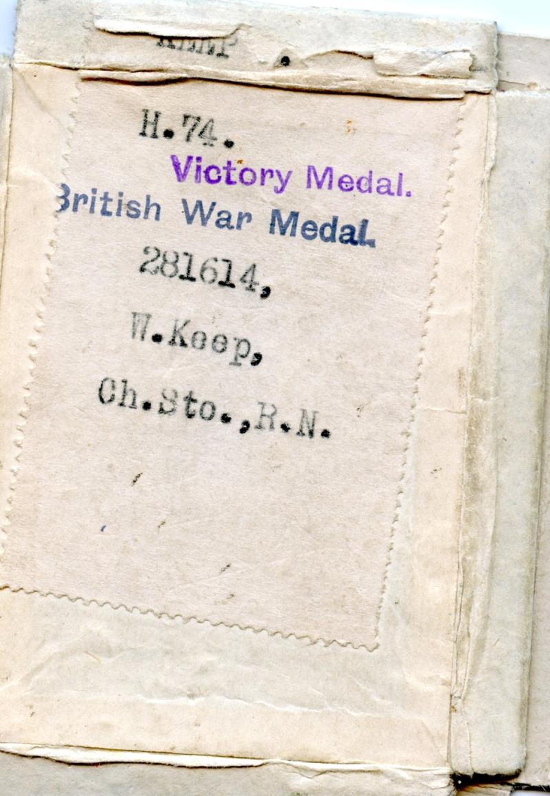WW1 Trio & Navy Long Service Medal Group To Chief Stoker William Keep, HMS Berwick