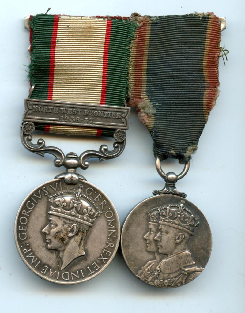 India General Service Medal 1936 & Coronation Medal 1937 To Naik  Karnasing Thapa, 1-6 Ghurkha Rifles