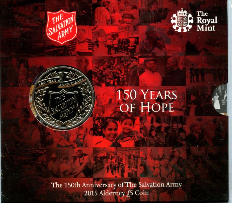 Alderney 2015 150th Anniversary of the Salvation Army Brilliant Uncirculated £5 Coin