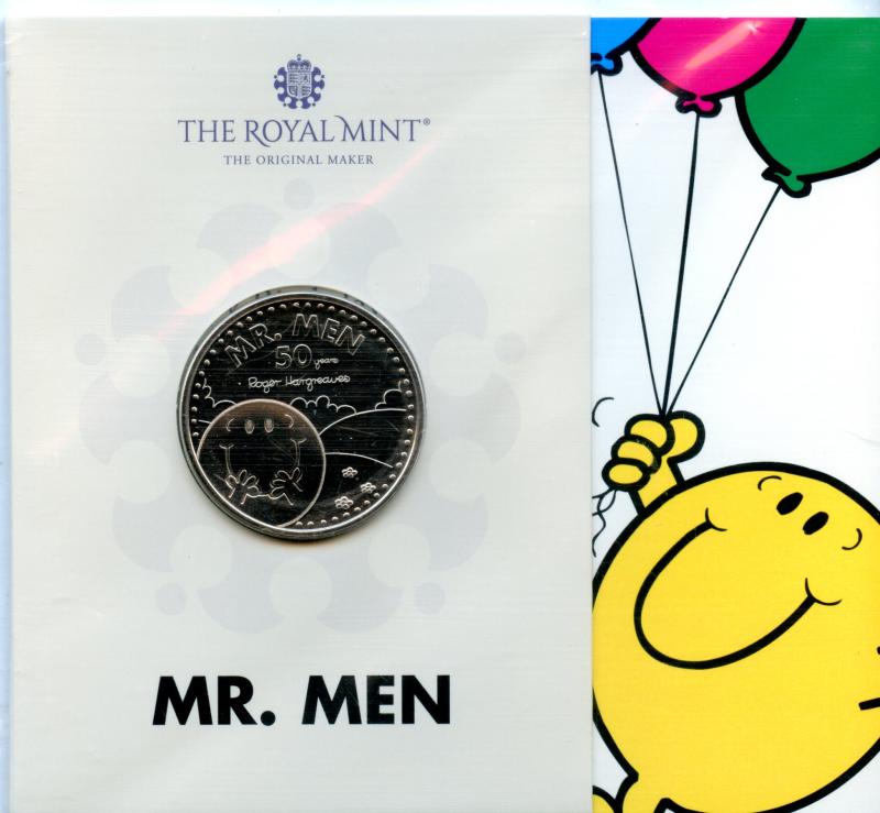 UK Royal Mint 2020 Mr Men 50 Years of Mr Men Brilliant Uncirculated £5 Coin