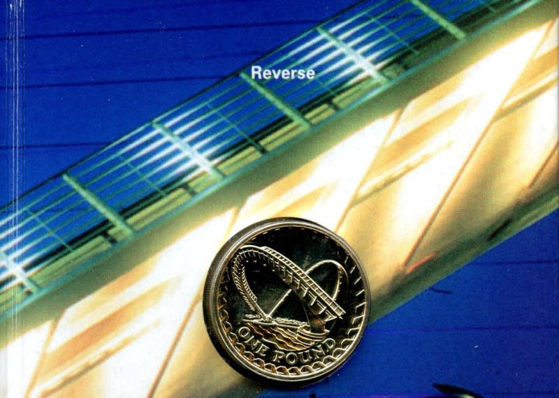 UK 2007 Gateshead Millennium Bridge Reverse Uncirculated £1 Coin