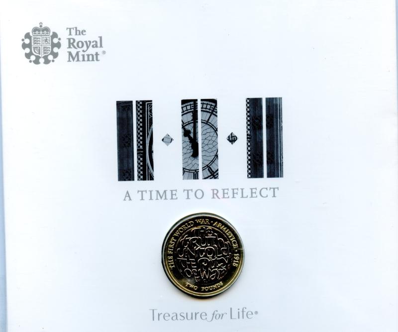 UK 2018 First World War A Time to Reflect Brilliant Uncirculated £2 Pound Coin