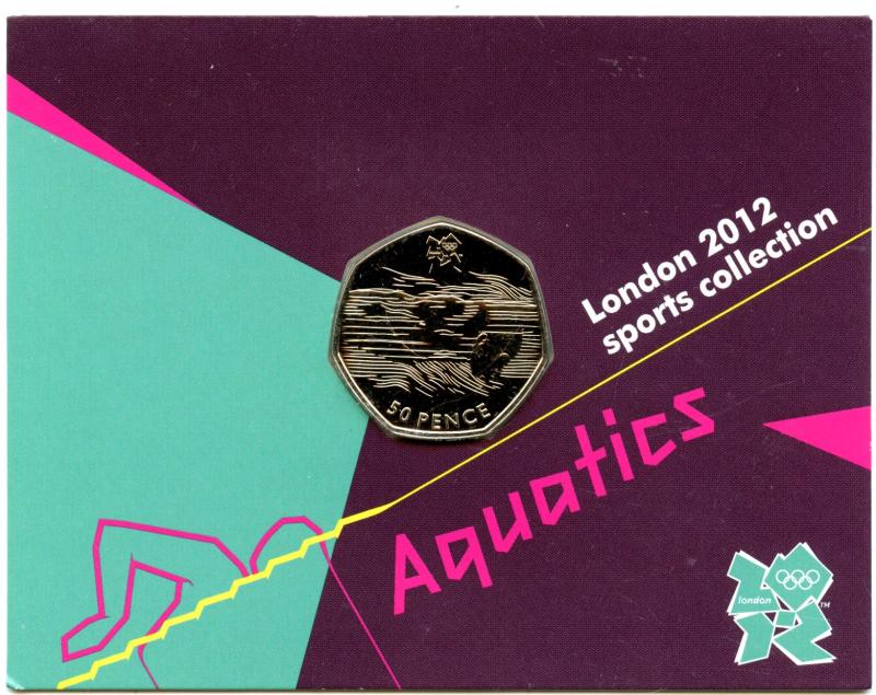UK 2011 London 2012 Uncirculated Olympic 50p 1/29 Aquatics