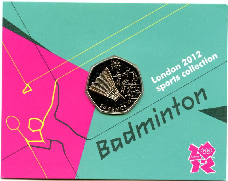 UK 2011 London 2012 Uncirculated Olympic 50p 4/29 Badminton