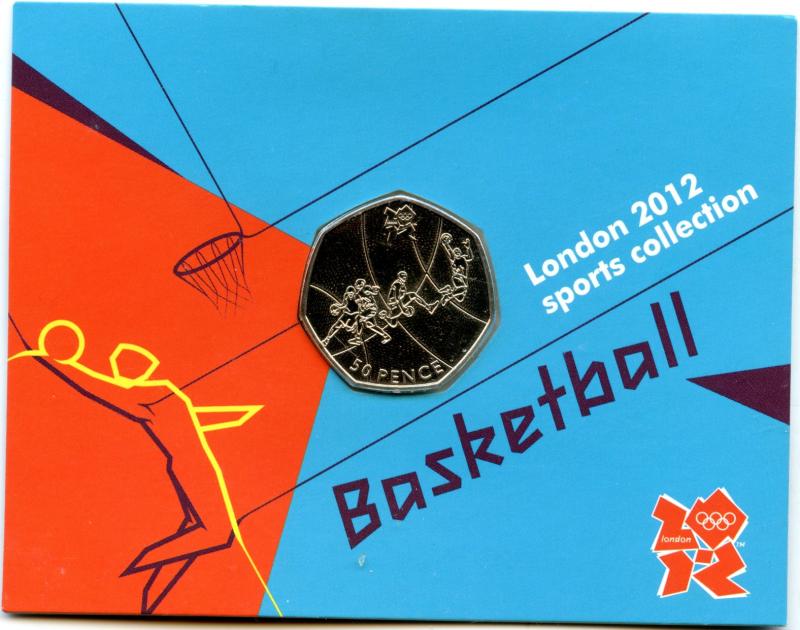 UK 2011 London 2012 Uncirculated Olympic 50p 5/29 Basketball