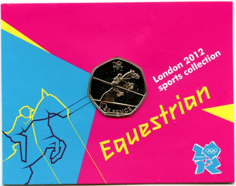 UK 2011 London 2012 Uncirculated Olympic 50p 10/29 Equestrian