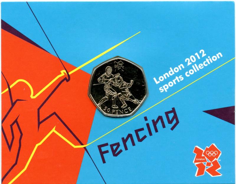 UK 2011 London 2012 Uncirculated Olympic 50p 11/29 Fencing