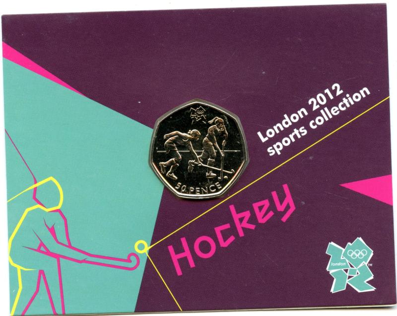 UK 2011 London 2012 Uncirculated Olympic 50p 16/29 Hockey