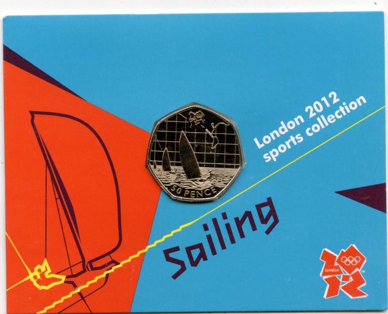 UK 2011 London 2012 Uncirculated Olympic 50p 20/29 Sailing