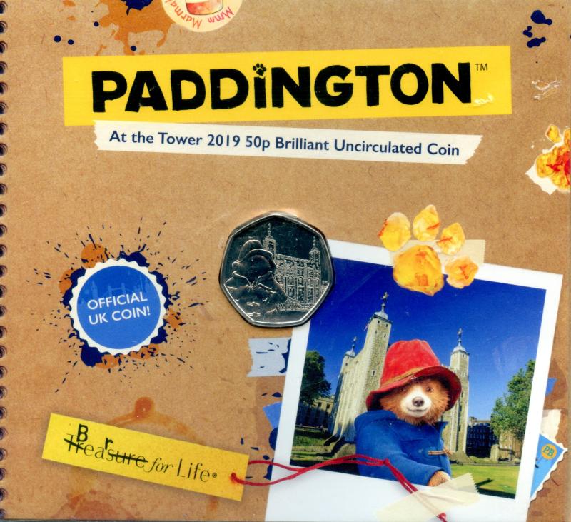 UK 2019 Paddington Bear at the Tower Brilliant Uncirculated 50 Pence Coin
