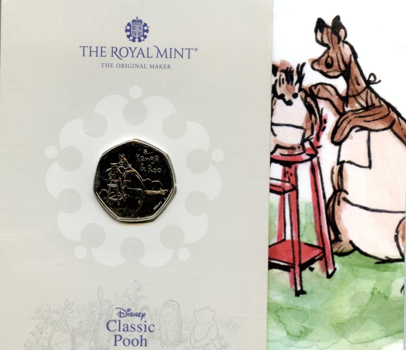 UK 2022 Winnie The Pooh Kanga and Roo Brilliant Uncirculated 50 Pence Coin