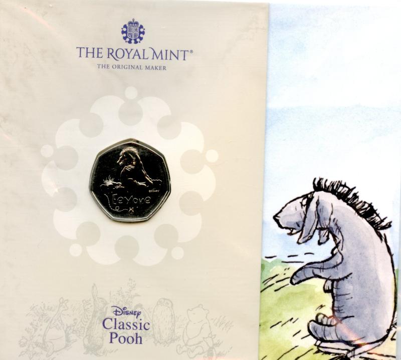UK 2022 Winnie The Pooh Eeyore Brilliant Uncirculated 50 Pence Coin