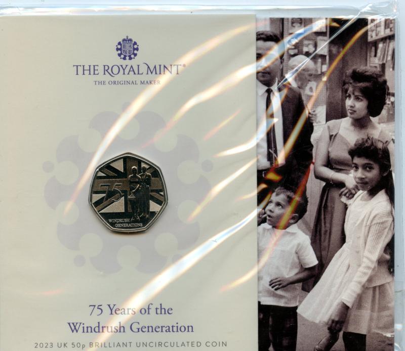 UK 2023 75 Years of the Windrush Generation Coin Brilliant Uncirculated 50 Pence Coin