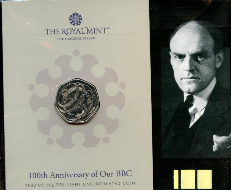 UK 2022 10Oth Anniversary of the BBC Brilliant Uncirculated 50 Pence Coin