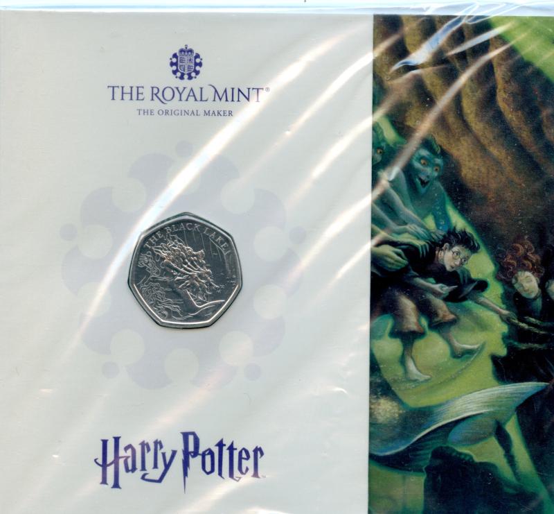 UK 2024 Harry Potter The Black Lake Brilliant Uncirculated 50 Pence Coin