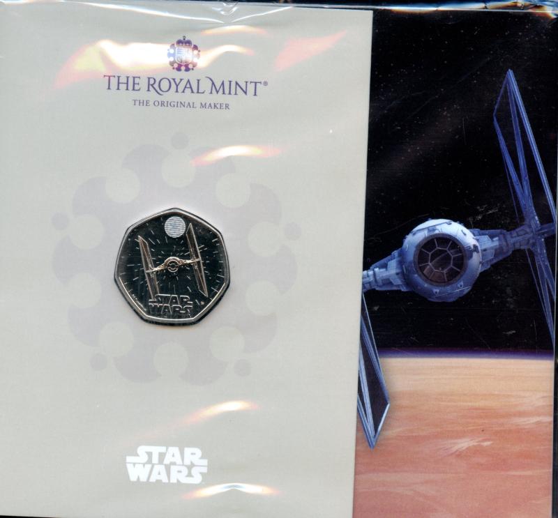 UK 2024 Star Wars TIE Fighter Brilliant Uncirculated 50 Pence Coin