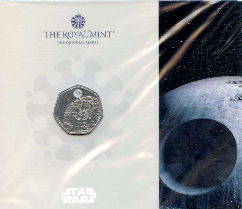 UK 2024 Star Wars The Death Star Brilliant Uncirculated 50 Pence Coin