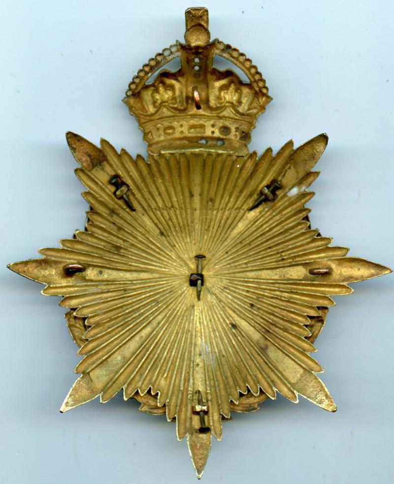 Hertfordshire Regiment Officer’s Helmet Gilt Plate Badge