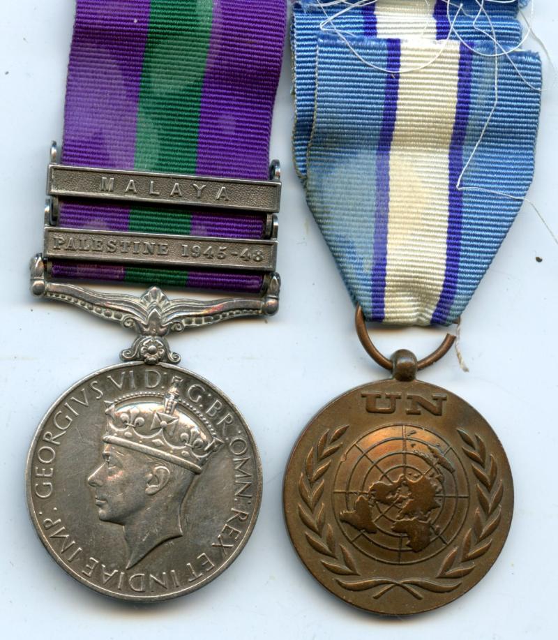 General Service Medal 2 Clasps & UN Cyprus Medal To Pte J Nutting, Highland Light Infantry