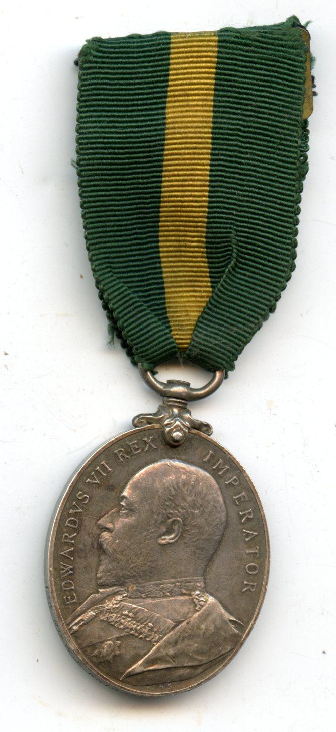 Territorial Force Efficiency Medal Edward VII To Pte W F Knight 4th Battalion Buffs (East Kent Regiment)