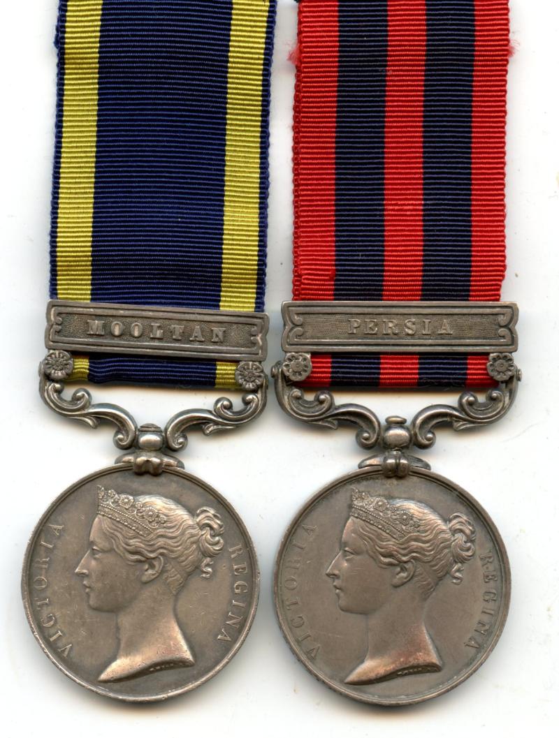 Indian General Service Medal 1854 and Punjab Medal 1849 to Assistant Surgeon John Henry Wilmott, 1st Company 4th Bn Artillery