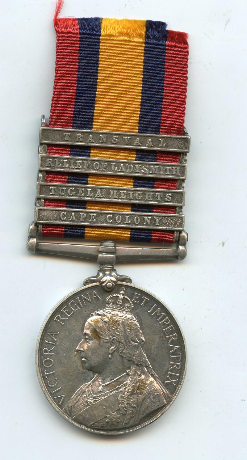 Queens South Africa Medal To Pte Robert Spiers, Royal Scots Fusiliers