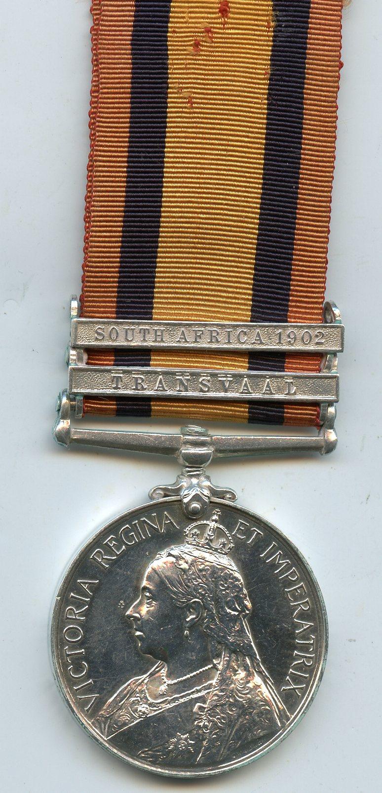 Queens South Africa Medal To Pte John Bellwood, Royal Scots Fusiliers