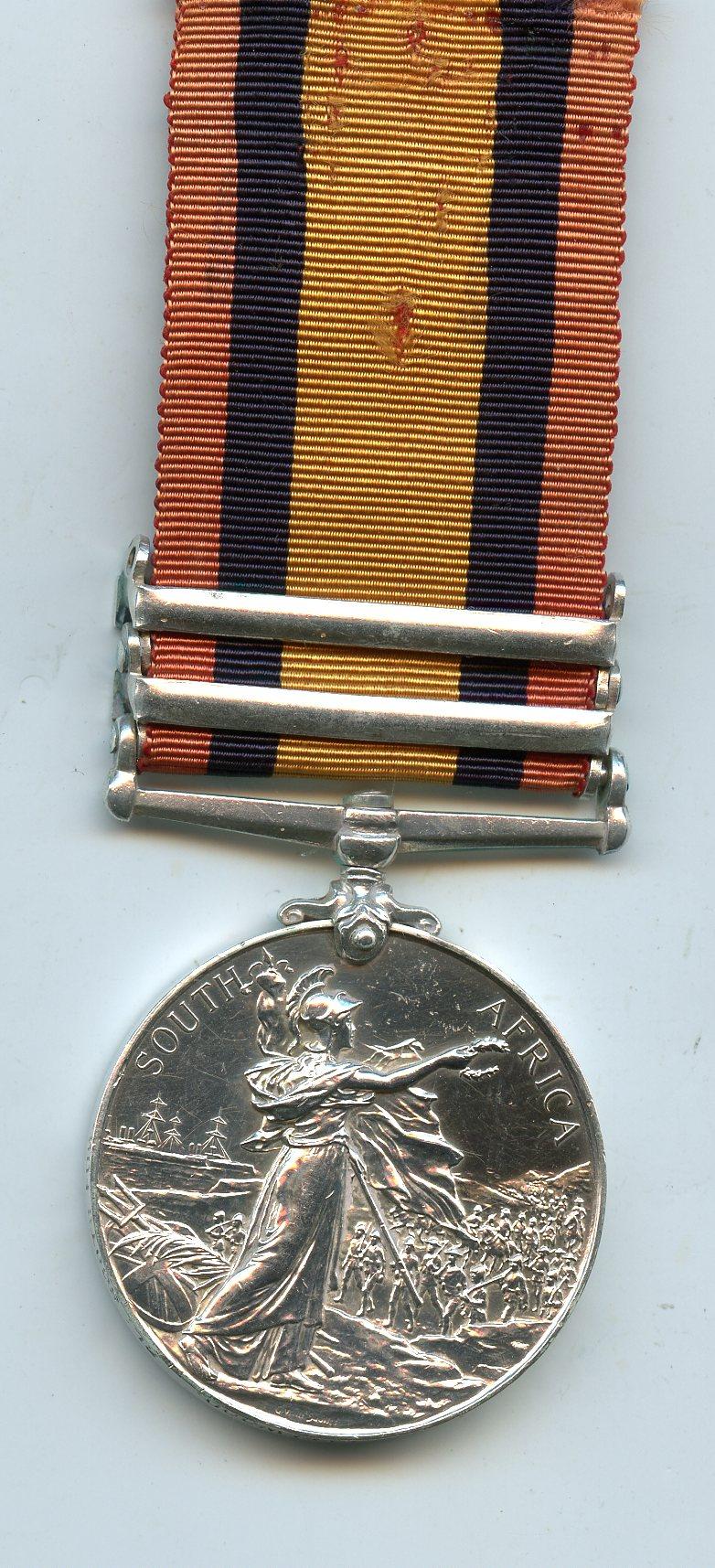 Queens South Africa Medal To Pte John Bellwood, Royal Scots Fusiliers