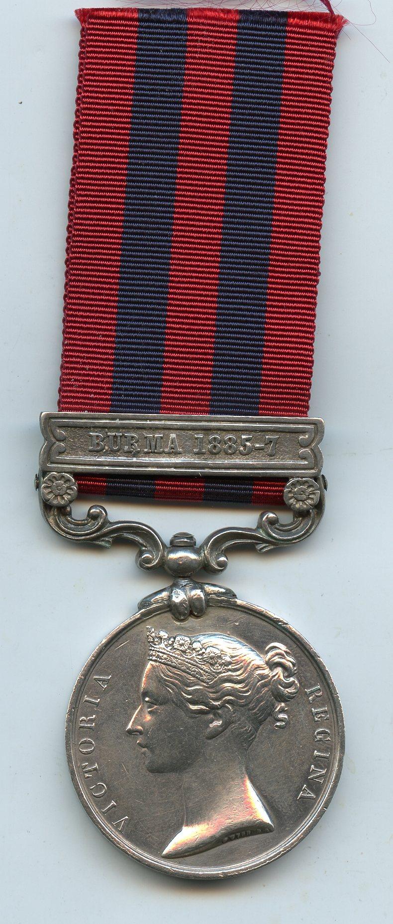 India General Service Medal 1854 Burma 1885-7 To Pte John Black, Royal Scots Fusiliers