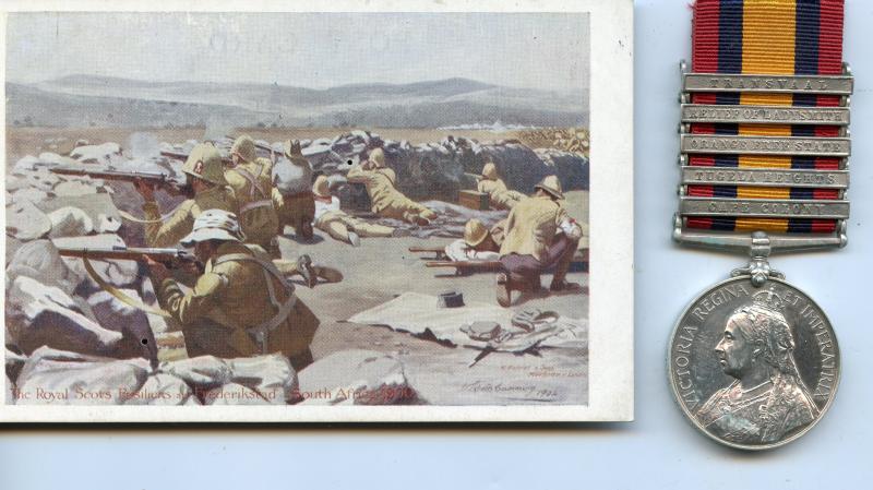 Queens South Africa Medal To Pte Robert Roach, Royal Scots Fusiliers
