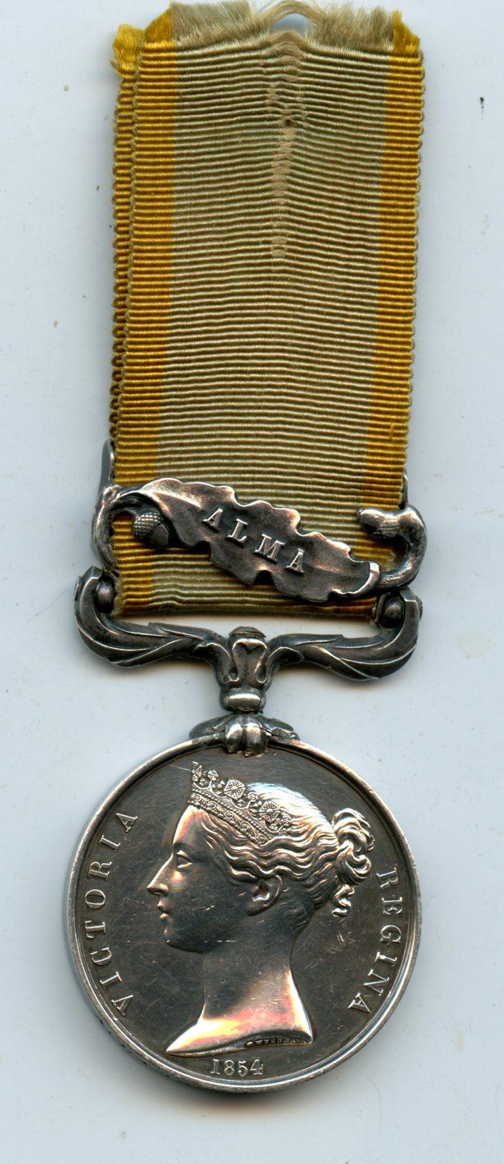 Crimea Medal 1854-56, 1 clasp Alma To Pte Amos Lambourne, 21st Regt
