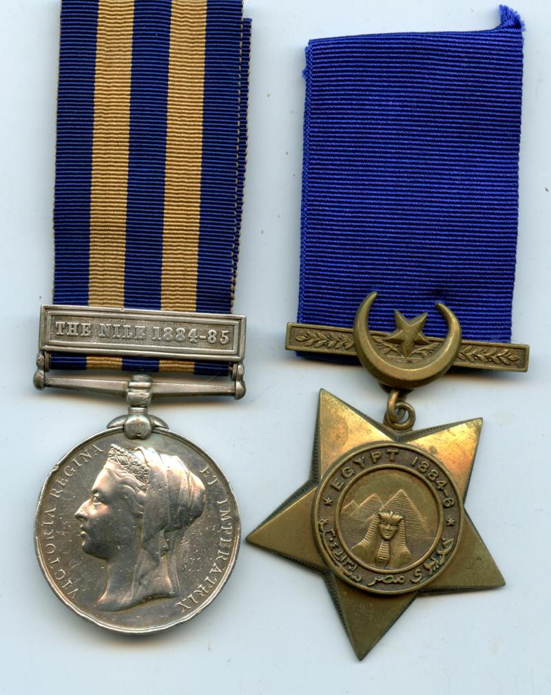 Egypt 1884 The Nile Pair of Medals To Pte David Grosvenor, Royal Scots Fusiliers ( Attached Camel Corps)
