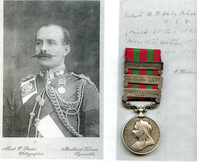 India General Service 1895-1902, 3 clasps To Captain Lt- Col Hugh Pleydell De La Bere, O.B.E. Royal Scots Fusiliers