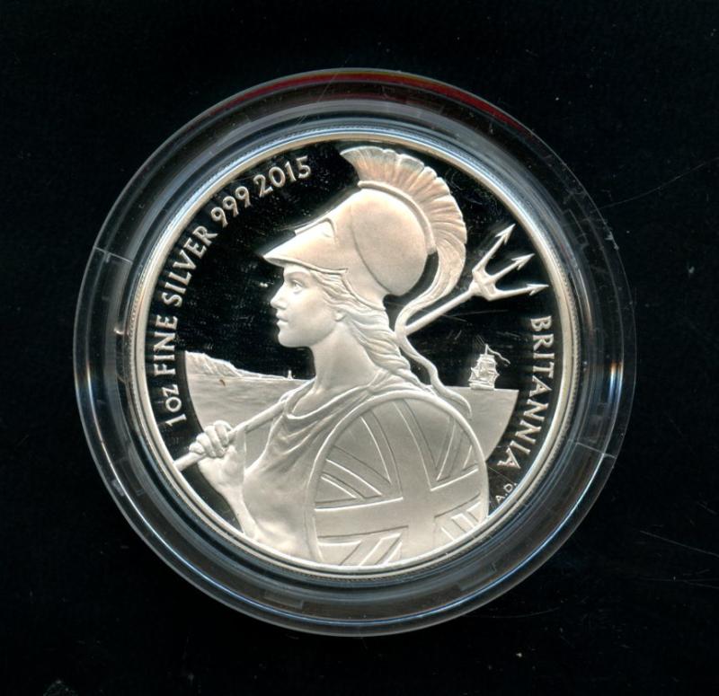 U.K. 2015 Royal Mint  Silver Proof  Britannia Coin One Ounce Silver