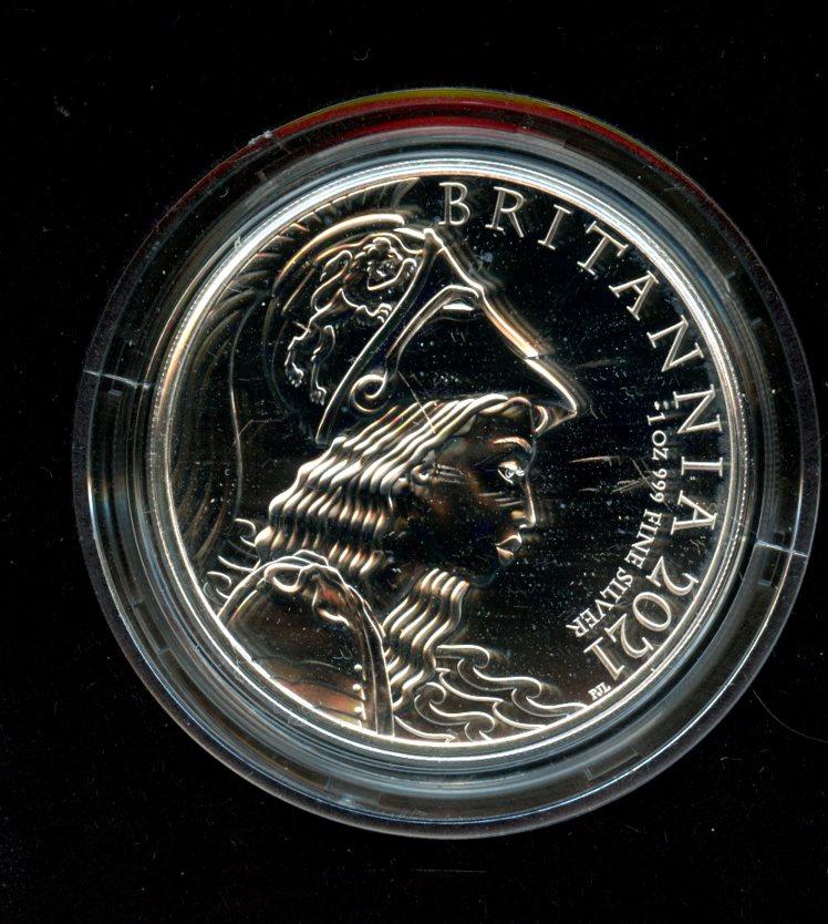 U.K. 2021 Royal Mint  Brilliant Uncirculated Silver One Ounce Britannia Coin