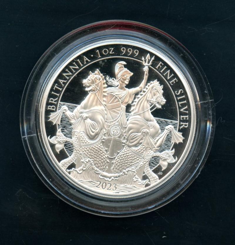 U.K. 2023 Royal Mint  Silver Proof  Charles III Britannia Coin One Ounce