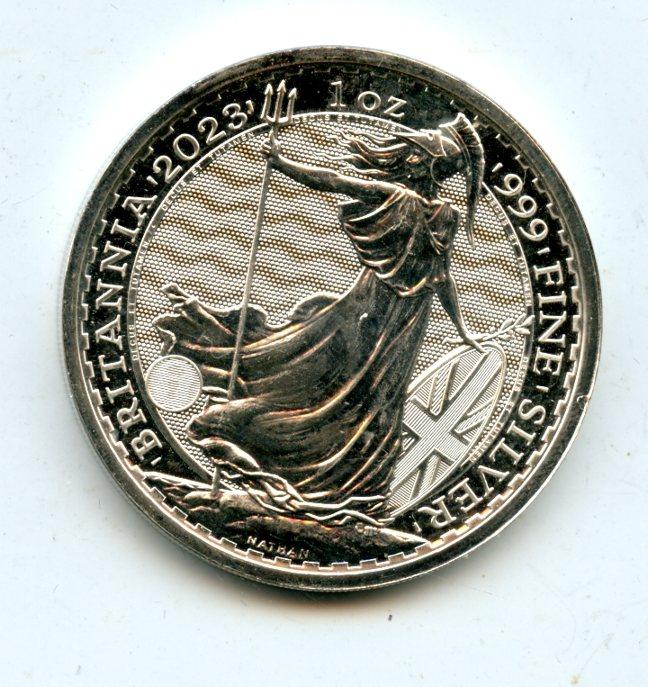 U.K. 2023 Queen Elizabeth II Uncirculated Silver One Ounce Britannia Coin