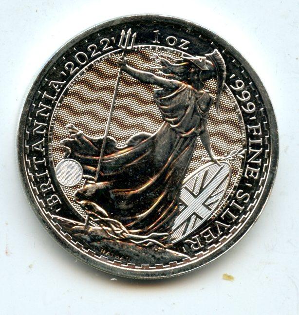 U.K. 2022 Queen Elizabeth II Uncirculated Silver One Ounce Britannia Coin