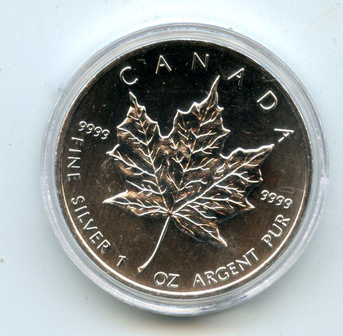 Canadian Maple Silver One Ounce Coin Dated 2013