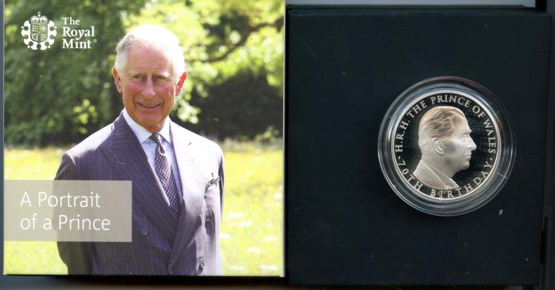 UK 2018 The Royal Wedding 70th Birthday of the Prince of Wales Silver Proof £5 Five Pound Crown Coin