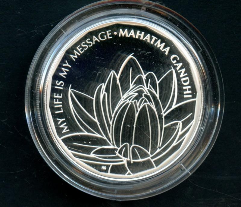 UK 2021 Mahatma Gandhi Silver Proof £5 Five Pound Crown Coin
