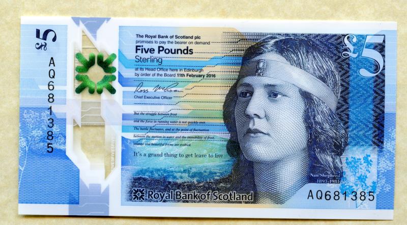 Royal Bank of Scotland £5 Five Pound Note First Polymer Note Dated 11th February 2016