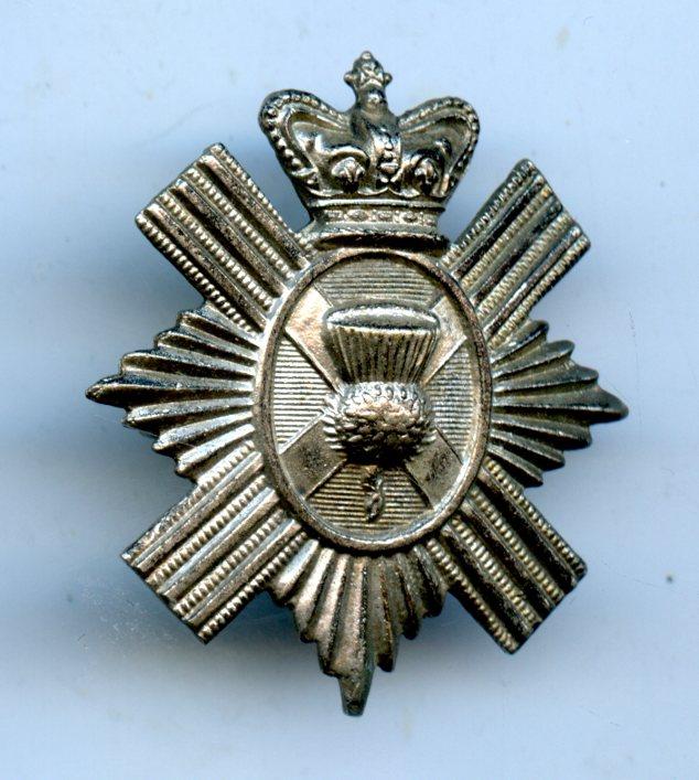 Royal Aberdeen Militia  Victorian White Metal Glengarry Badge  circa 1874-81
