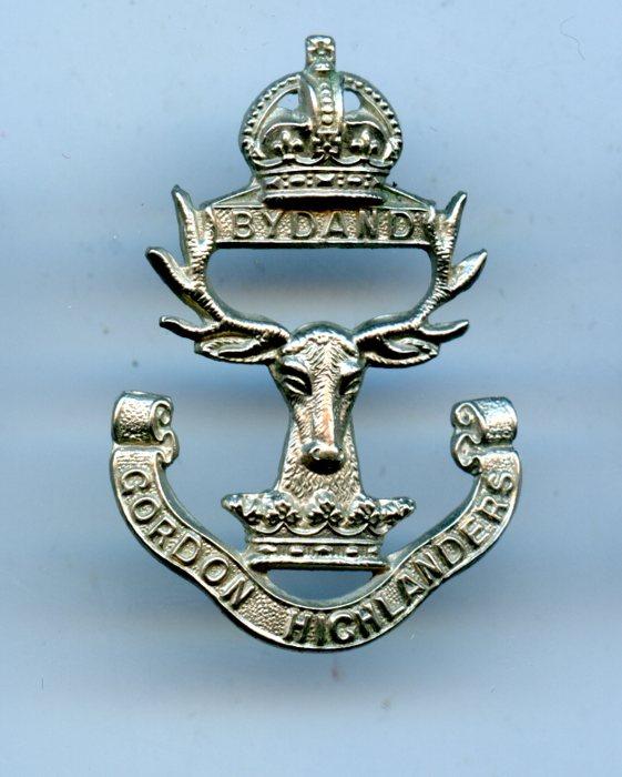 Gordon Highlanders  White Metal Sporran Badge