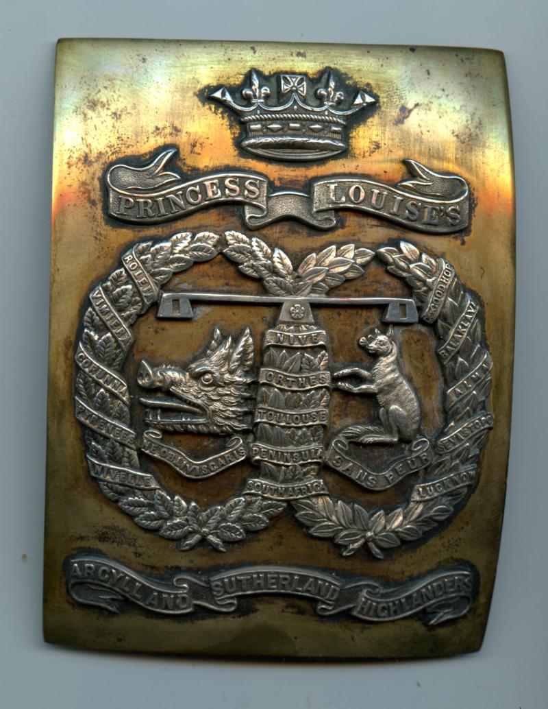 Argyll & Sutherland Highlanders  Post 1881  Officers Crossbelt Shoulder Belt Plate